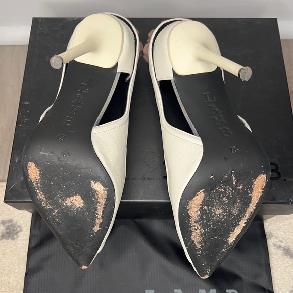 L.A.M.B. Enforcer Enforcee White Grey Heel Pump 7.5M - Picture 10 of 11